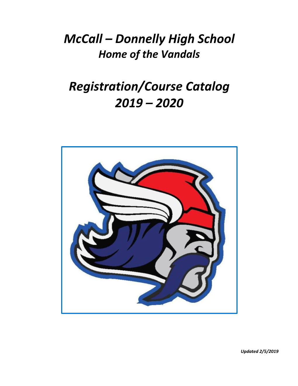 Mccall – Donnelly High School Registration/Course Catalog 2019