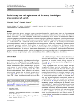 Evolutionary Loss and Replacement of Buchnera, the Obligate Endosymbiont of Aphids