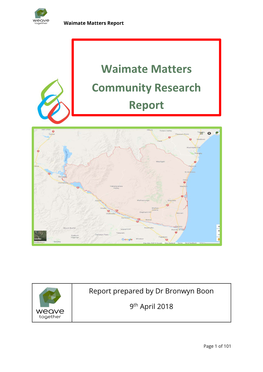 Waimate Matters Community Research Report