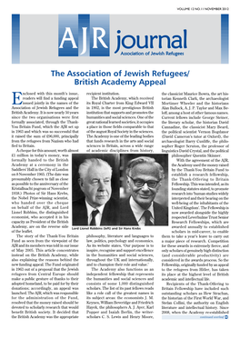 The Association of Jewish Refugees/ British Academy Appeal
