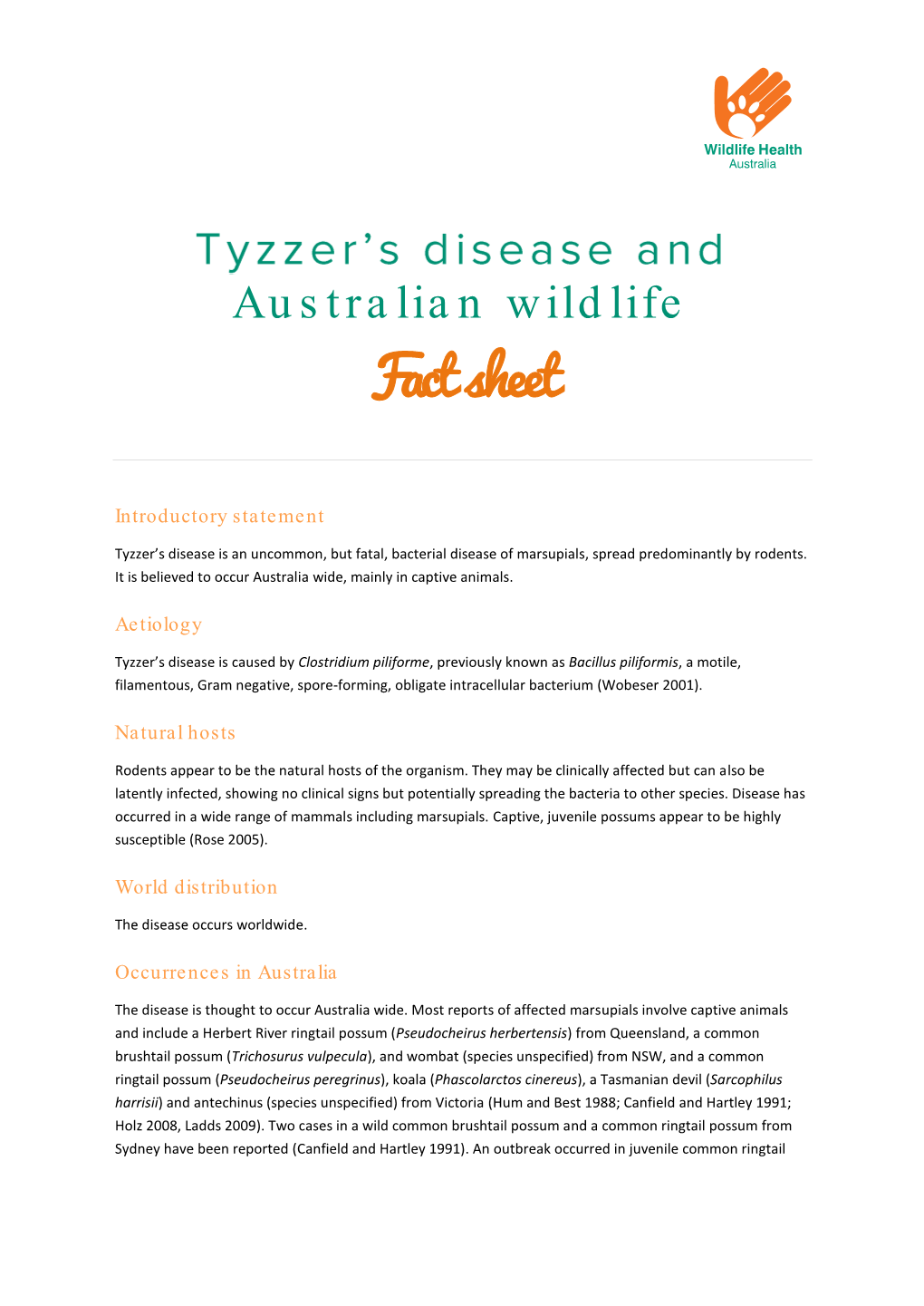 Tyzzer's Disease and Australian Wildlife Jan 2017 (1.3)