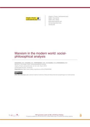 Marxism in the Modern World: Social-Philosophical Analysis Utopía Y Praxis Latinoamericana, Vol
