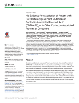 No Evidence for Association of Autism with Rare