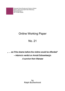 Online Working Paper No. 21