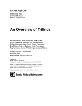 An Overview of Trilinos