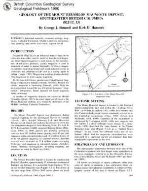 British Columbia Geological Survey Geological Fieldwork 1990