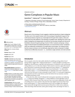 Genre Complexes in Popular Music