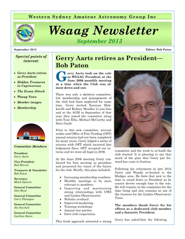 Wsaag Newsletter September 2013
