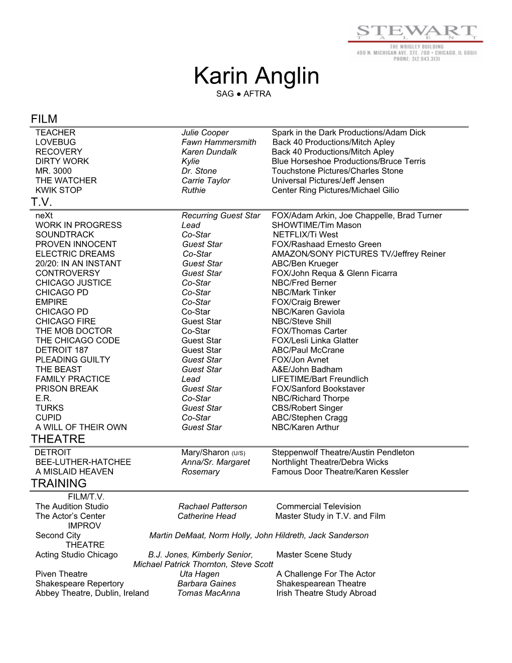 Karin Anglin SAG ● AFTRA