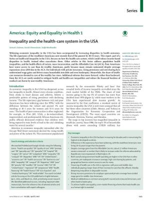 Inequality and the Health-Care System in the USA