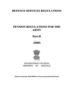 Defence Services Regulations Pension