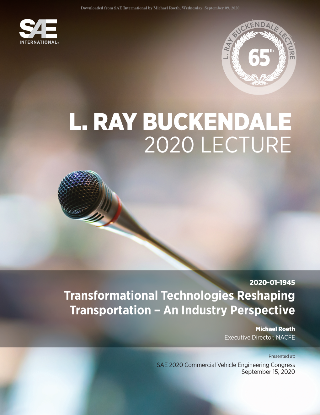 L. Ray Buckendale 2020 Lecture