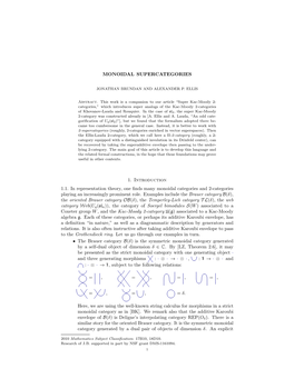 MONOIDAL SUPERCATEGORIES 1. Introduction 1.1. in Representation