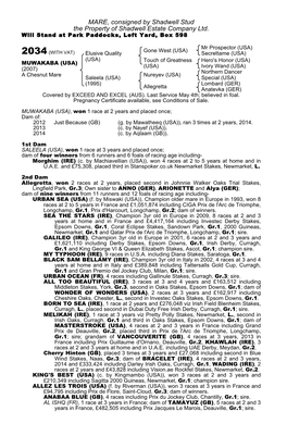 MARE, Consigned by Shadwell Stud the Property of Shadwell Estate Company Ltd