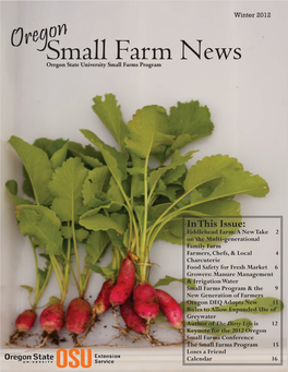 Small Farm News Oregon State University Small Farms Program