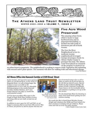 Five Acre Wood Preserved!