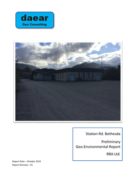 Station Rd. Bethesda Preliminary Geo-Environmental Report RBA Ltd