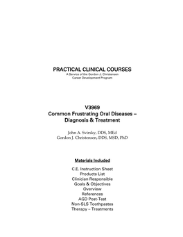 PRACTICAL CLINICAL COURSES V3969 Common Frustrating Oral