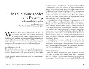 The Four Divine Abodes and Fraternity