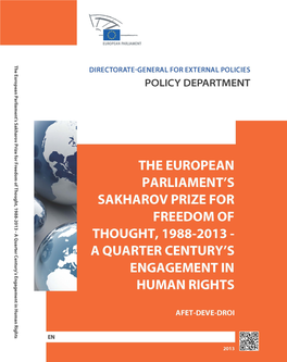 The EP's Sakharov Prize for Freedom of Thought 1988-2013