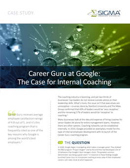 Career Guru at Google: the Case for Internal Coaching