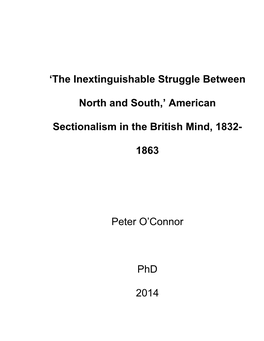 American Sectionalism in the British Mind, 1832- 1863