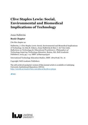 Social, Environmental and Biomedical Implications of Technology