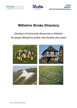 Directory of Community Resources in Wiltshire for People Affected by Stroke, Their Families and Carers