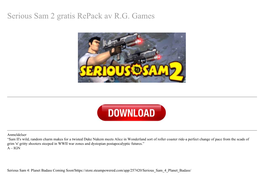 Serious Sam 2 Gratis Repack Av R.G. Games