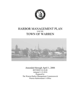 Harbor Management Plan for the Town of Warren