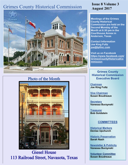 Grimes County Historical Commission August 2017