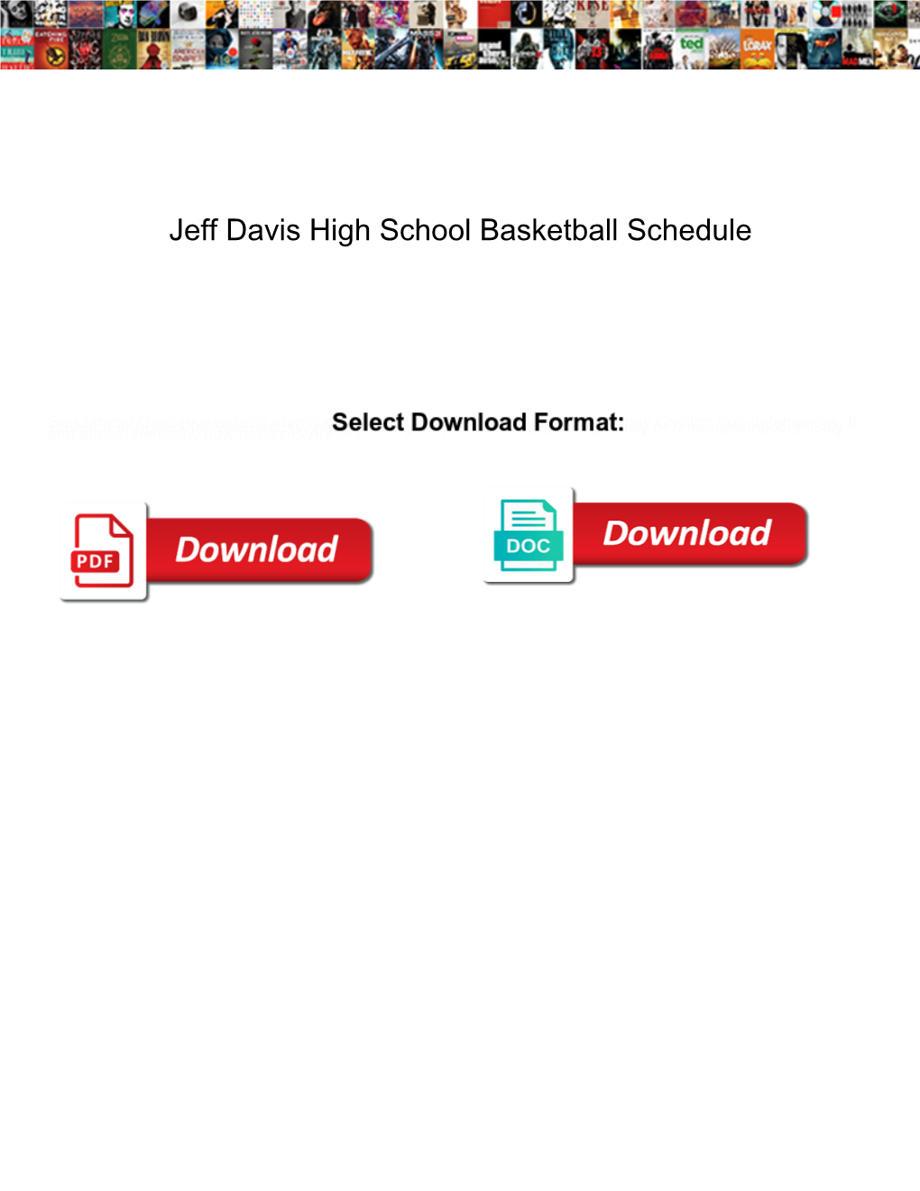 Jeff Davis High School Basketball Schedule