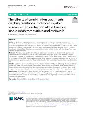 The Effects of Combination Treatments on Drug Resistance in Chronic Myeloid Leukaemia: an Evaluation of the Tyrosine Kinase Inhibitors Axitinib and Asciminib H