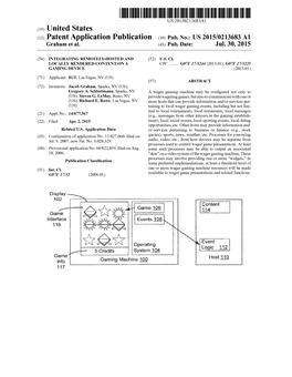 US 2015/0213683 A1 Graham Et Al