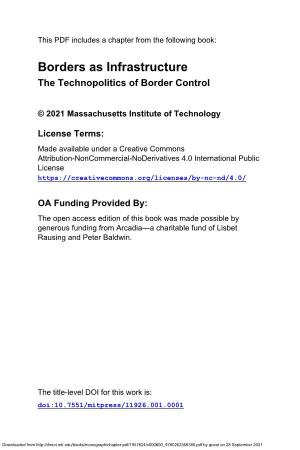 Borders As Infrastructure the Technopolitics of Border Control