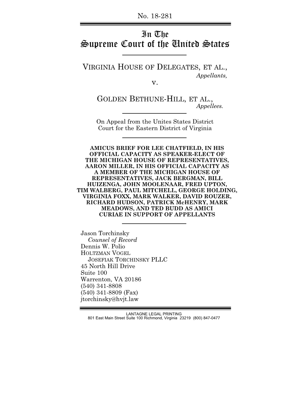 Amicus Brief of Lee Chatfield Et. Al