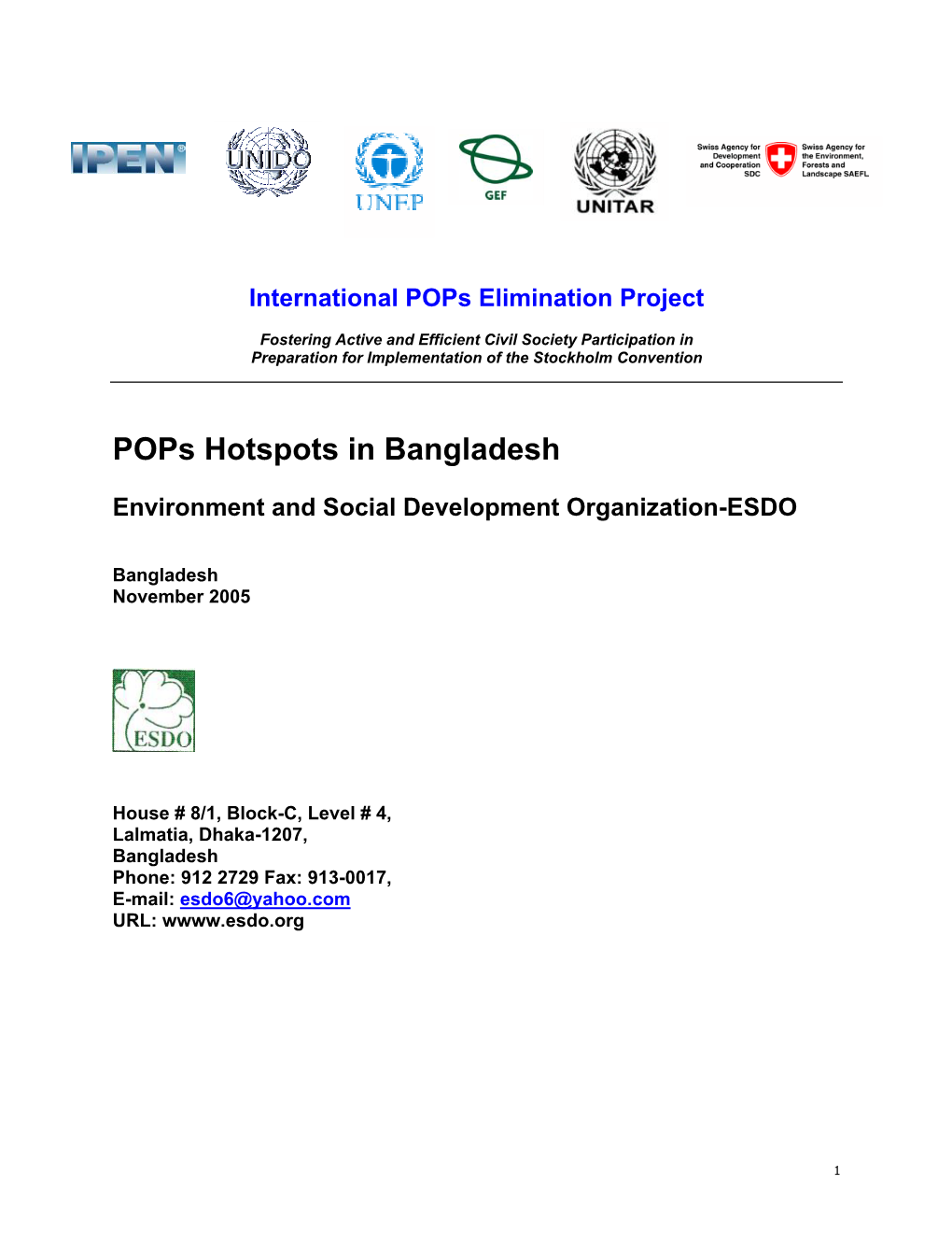 Pops Hotspots in Bangladesh