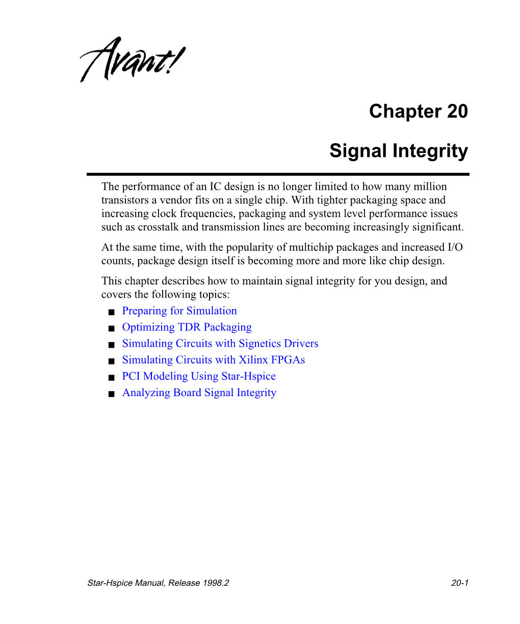 Chapter 20 Signal Integrity