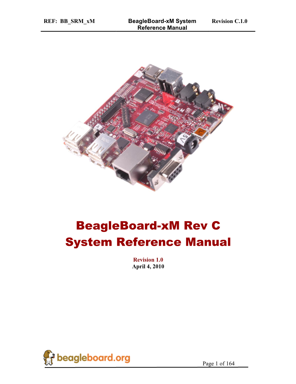 Beagleboard-Xm System Revision C.1.0 Reference Manual