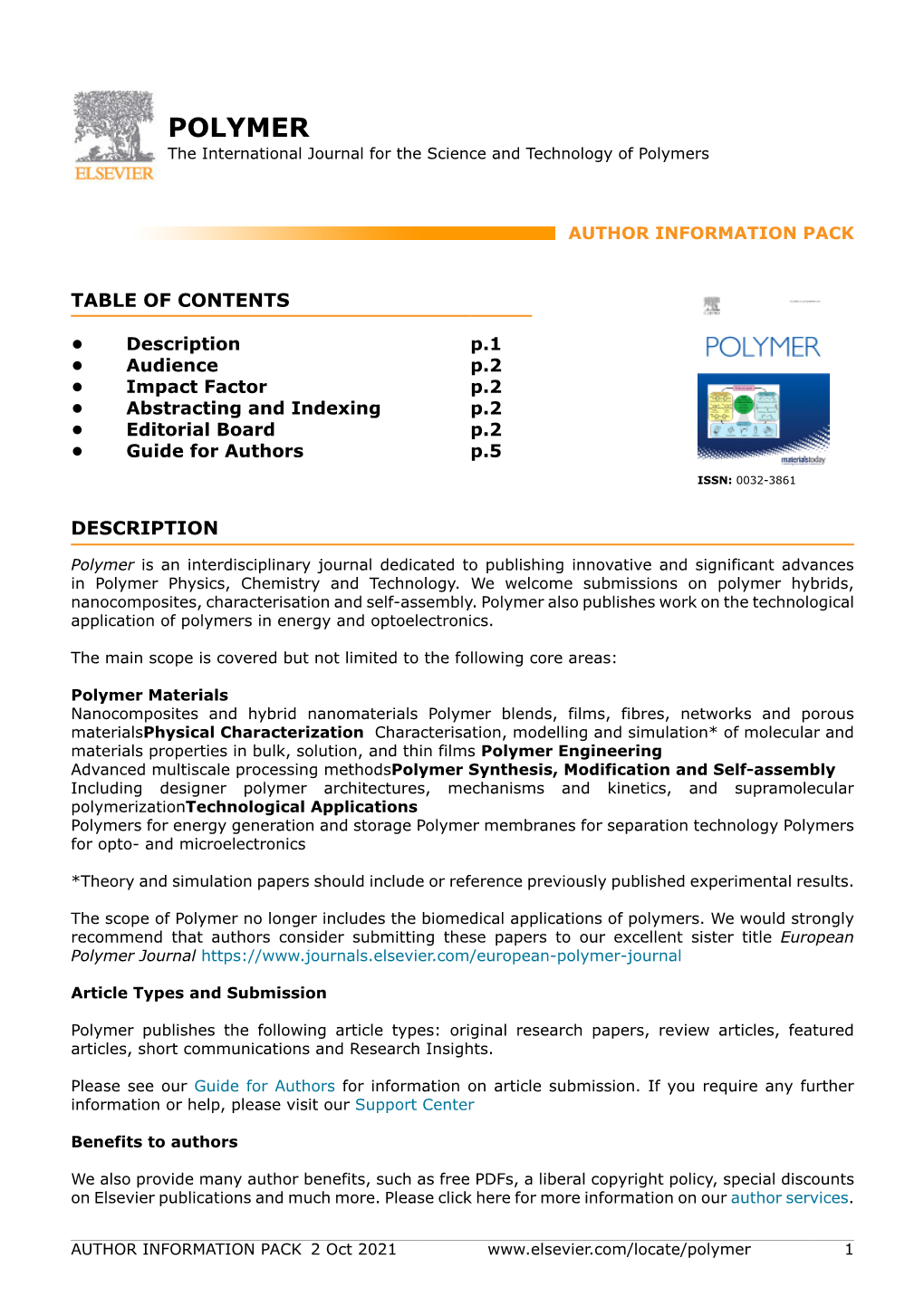 POLYMER the International Journal for the Science and Technology of Polymers