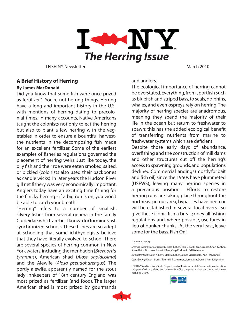 The Herring Issue I FISH NY Newsletter March 2010