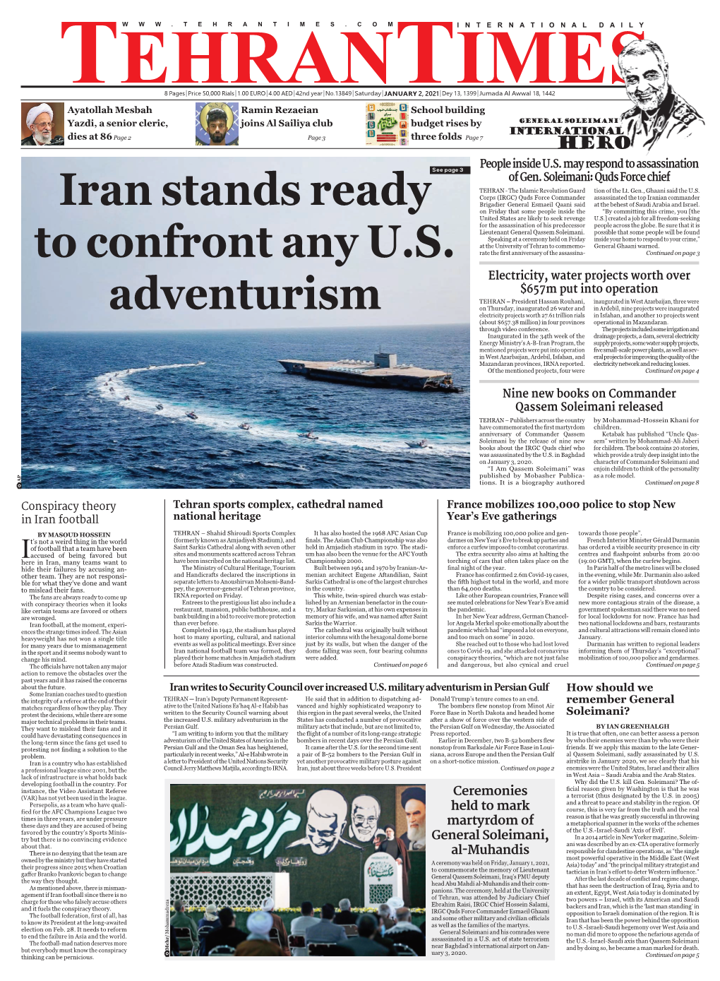 Iran Stands Ready to Confront Any U.S. Adventurism