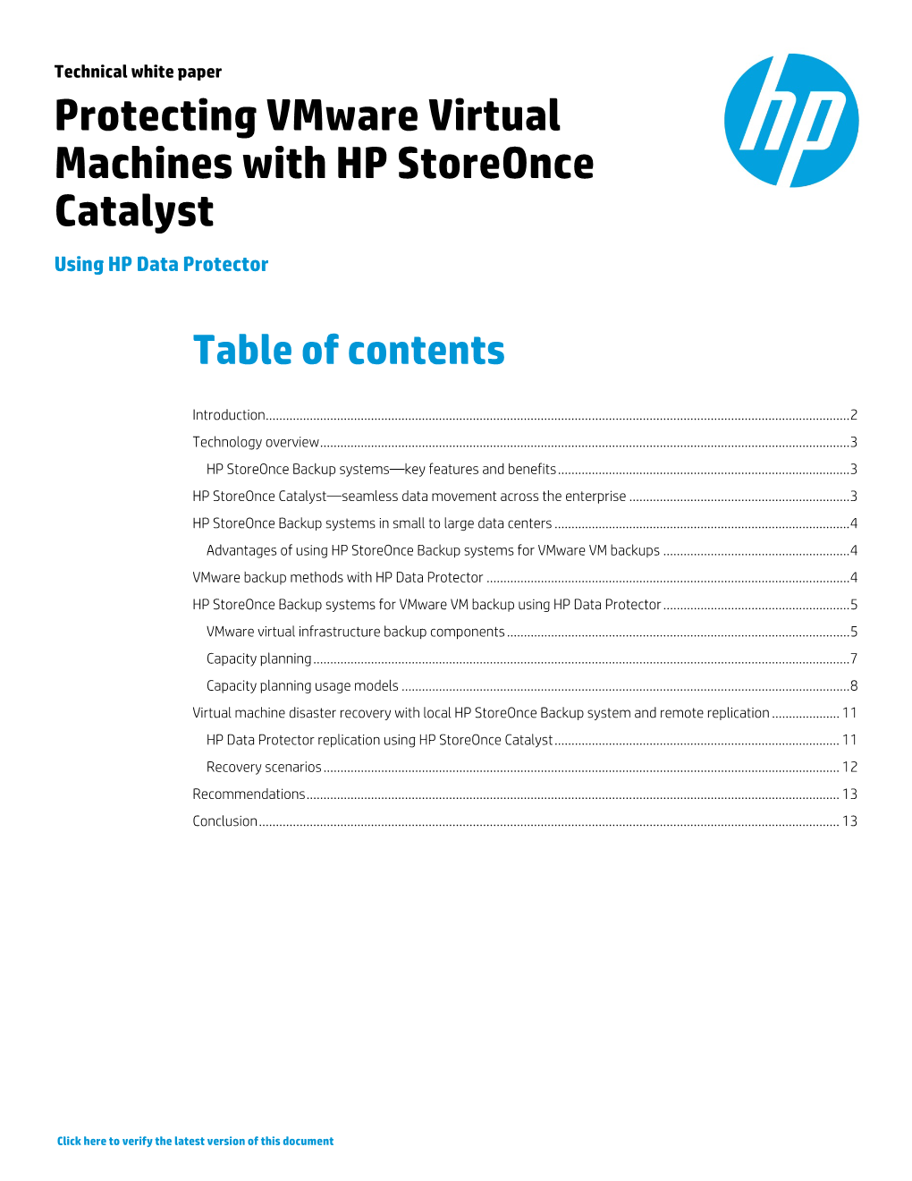 Protecting Vmware Virtual Machines with HP Storeonce Catalyst Using HP Data Protector