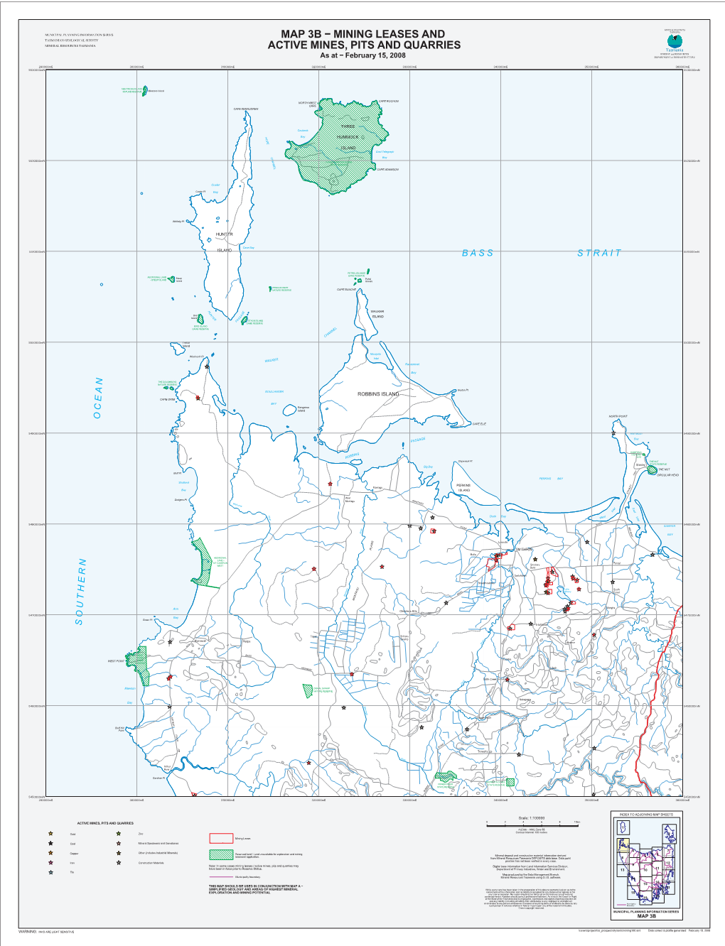 Map 3B − Mining Leases and Active Mines, Pits And