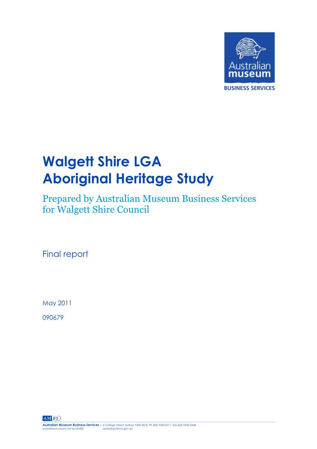 Walgett Shire LGA Aboriginal Heritage Study