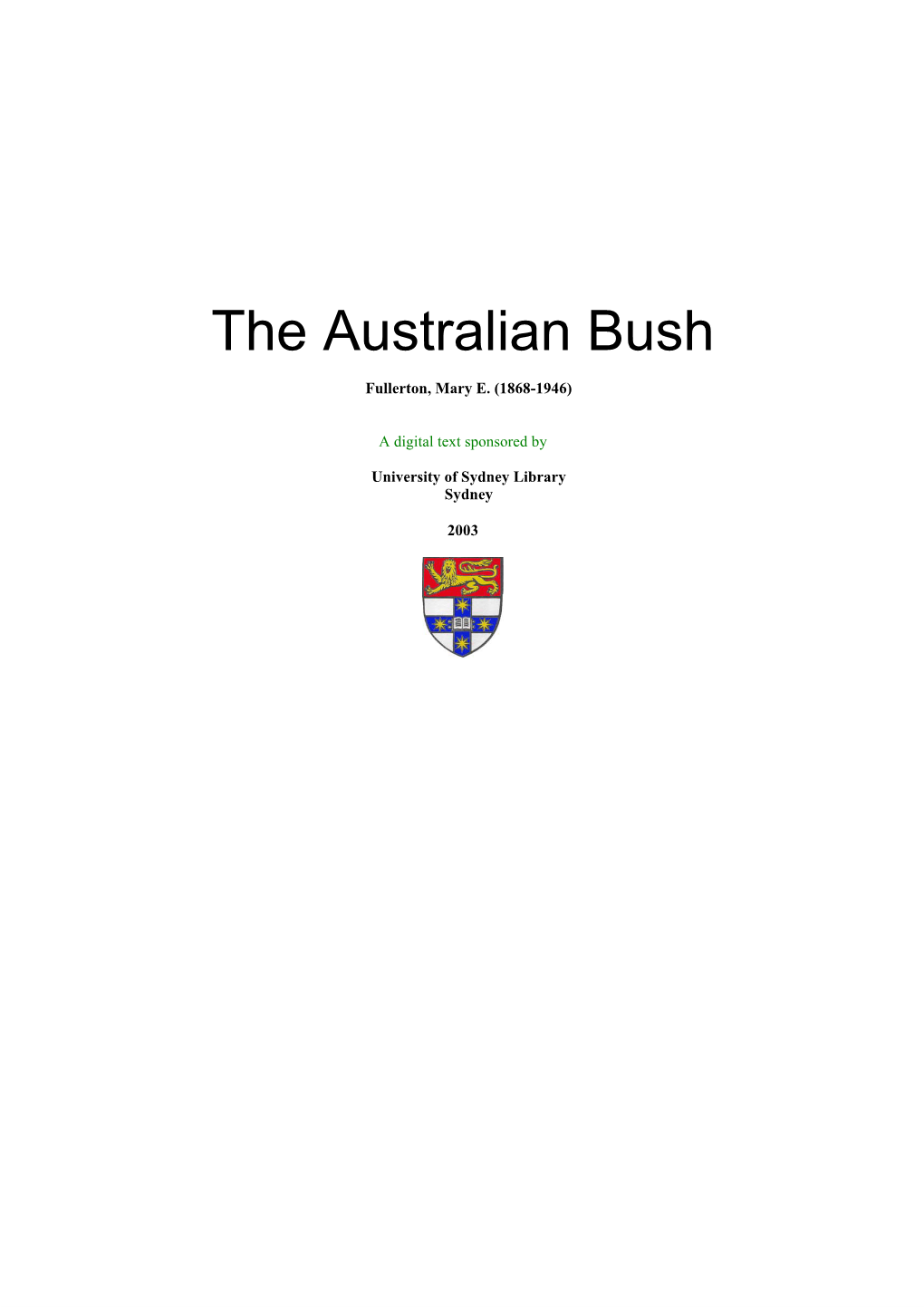 The Australian Bush