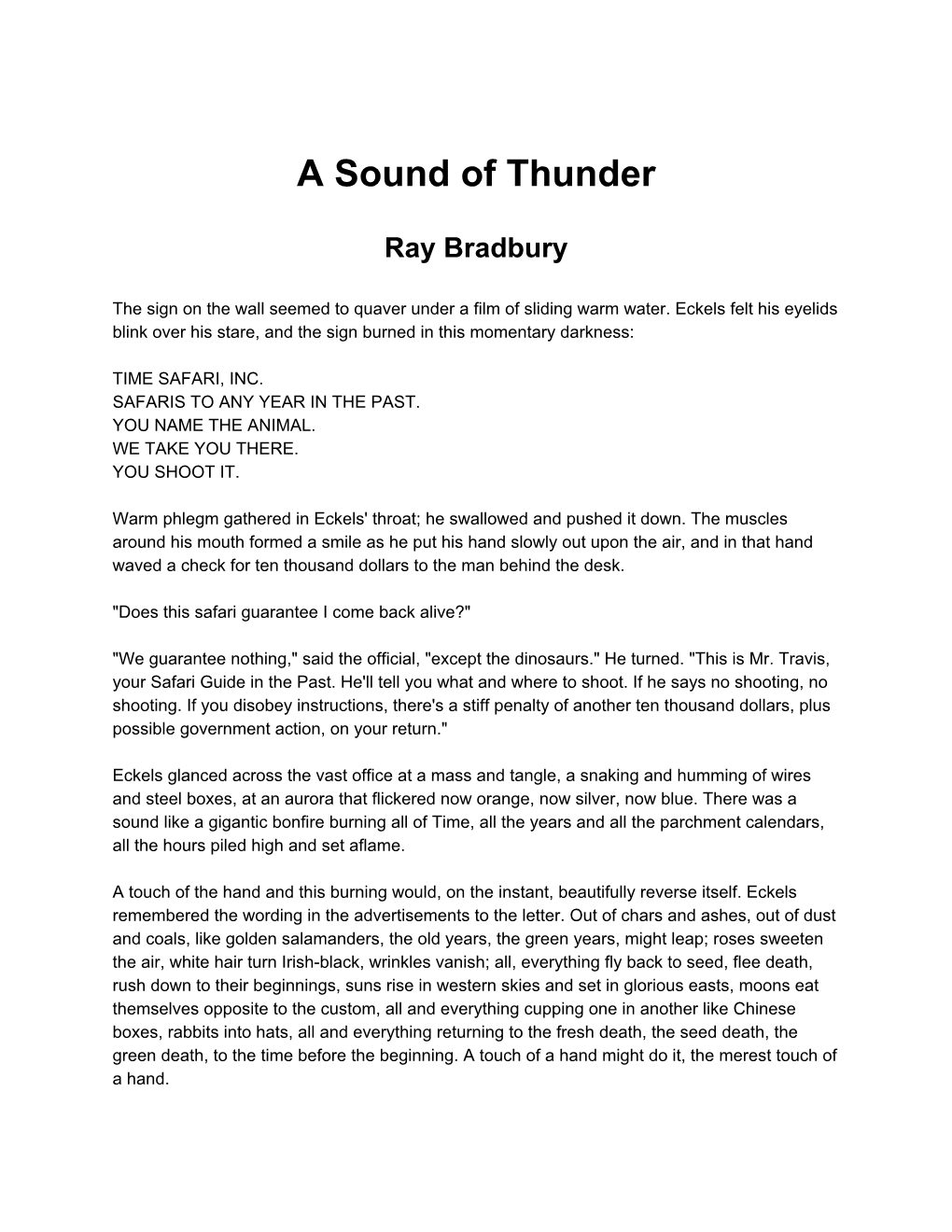 A Sound of Thunder