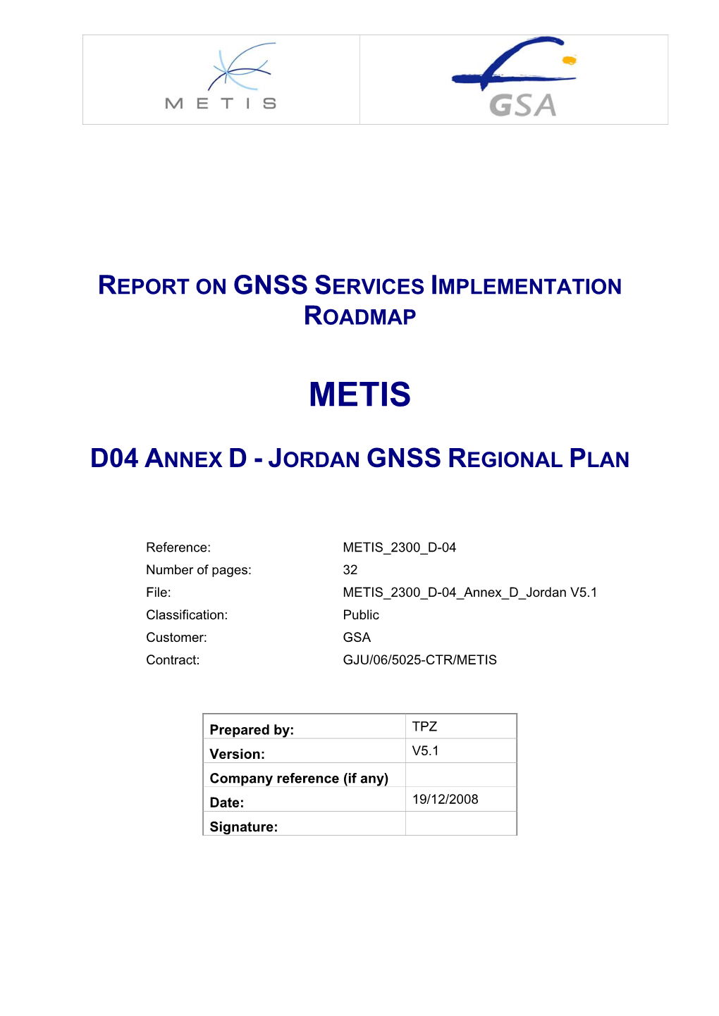 Jordan Gnss Regional Plan