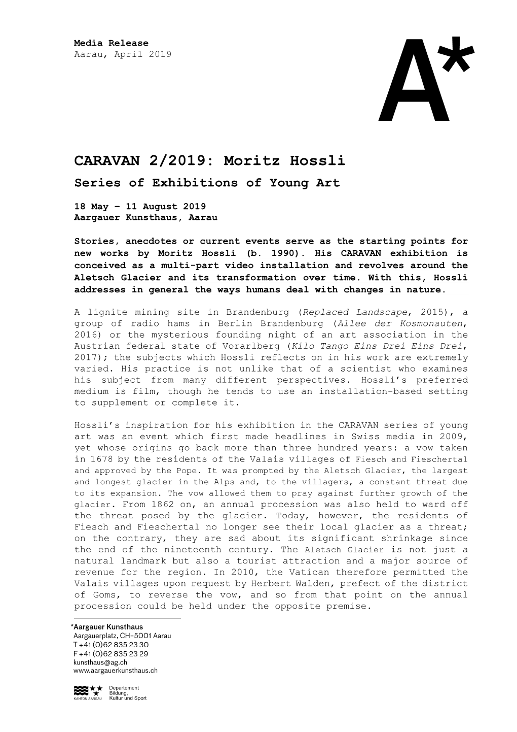 CARAVAN 2/2019: Moritz Hossli