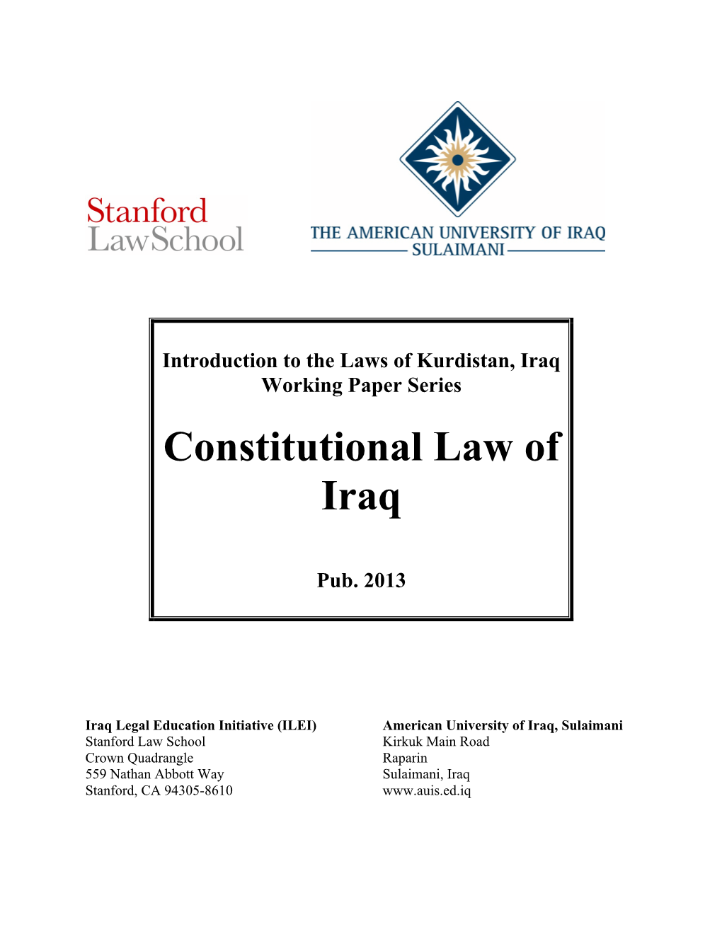 Constitutional Law of Iraq